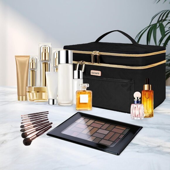 Womens Travel Makeup Bag Women, Large Cosmetic Case, Organizer for Travel-Size - Picture 3 of 6